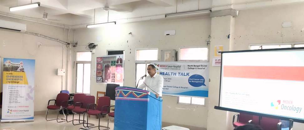 Interacting with the faculty and students of North Bengal Dental College on optimal treatment for oral cancer